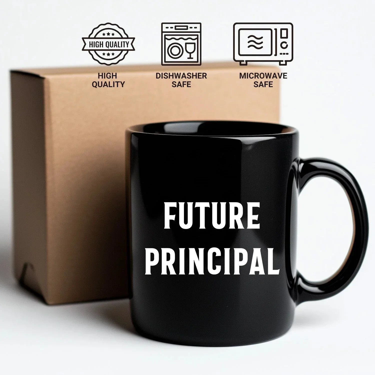 Funny Principal Gifts from Friends, Black Coffee Mug for Future Principal's Birthday, 'You're the Principal, I'm Just Here for the Coffee'