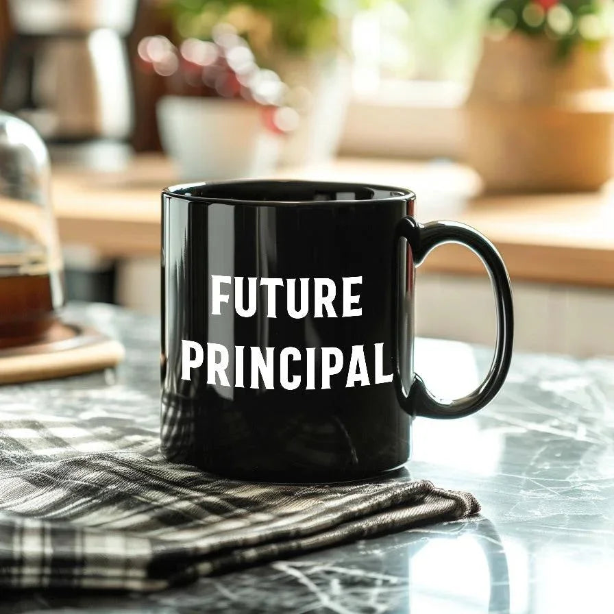 Funny Principal Gifts from Friends, Black Coffee Mug for Future Principal's Birthday, 'You're the Principal, I'm Just Here for the Coffee'