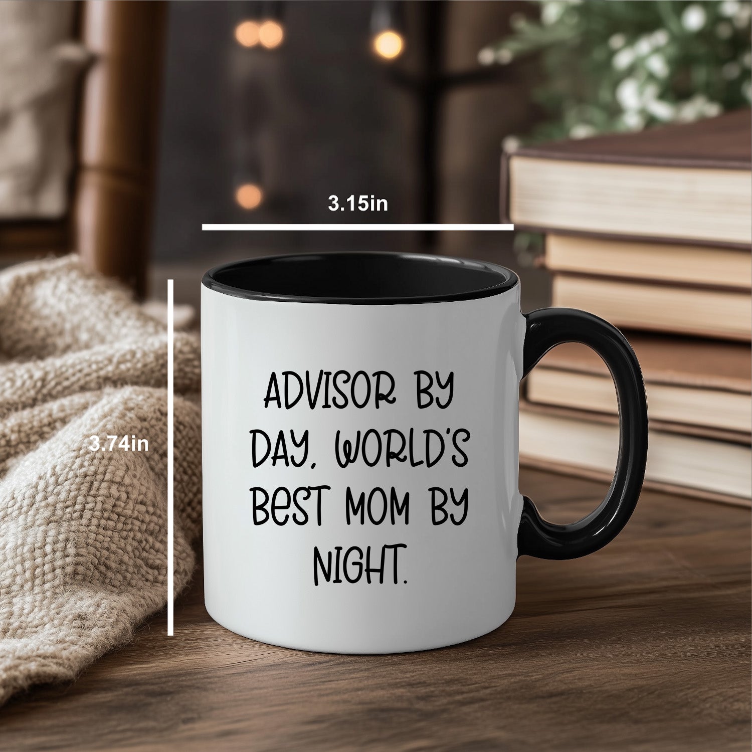 Funny Advisor Gifts from Friends - Two Tone Coffee Mug for World's Best Mom By Night - Graduation Unique Gifts - Mallard Moon Gift Shop