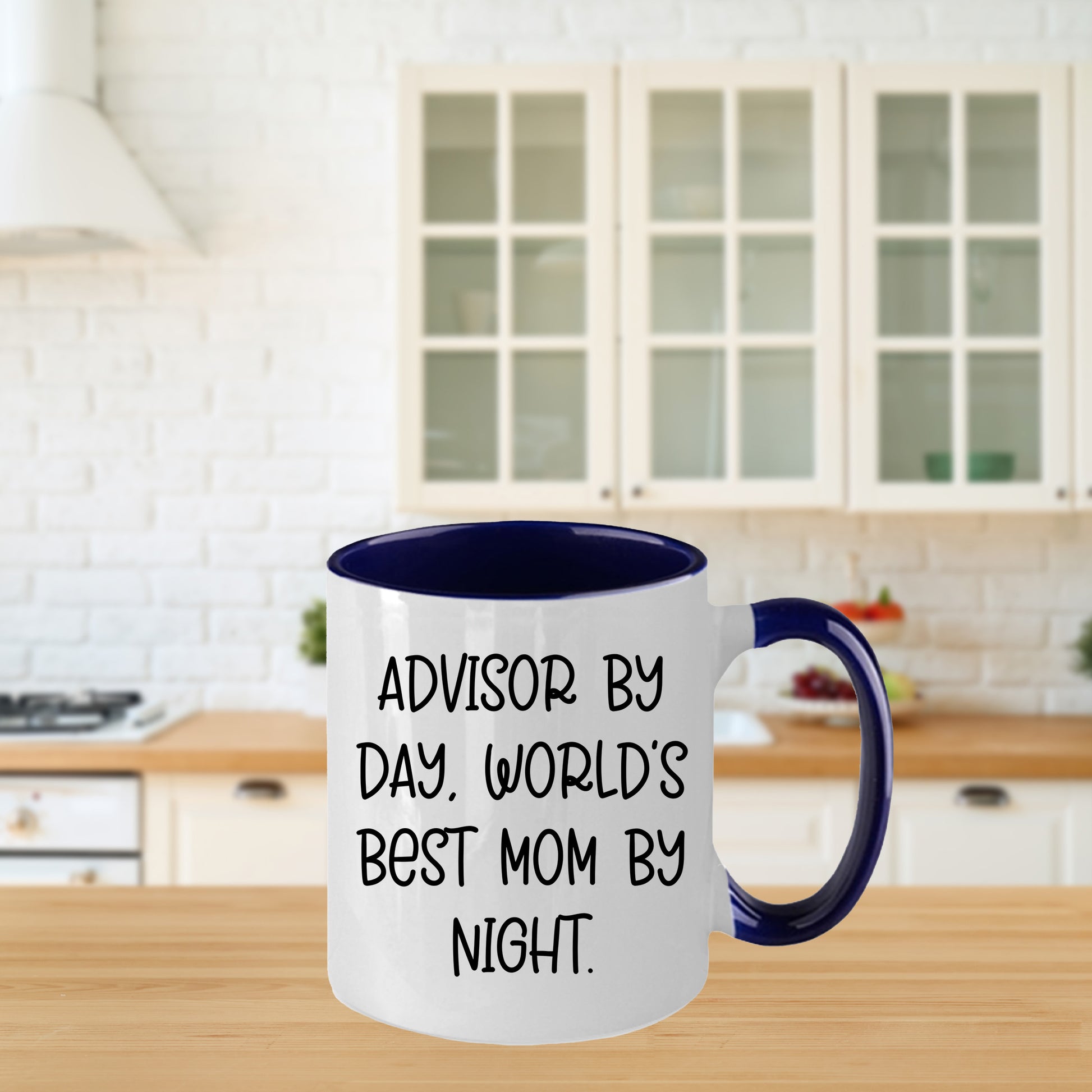 Funny Advisor Gifts from Friends - Two Tone Coffee Mug for World's Best Mom By Night - Graduation Unique Gifts - Mallard Moon Gift Shop