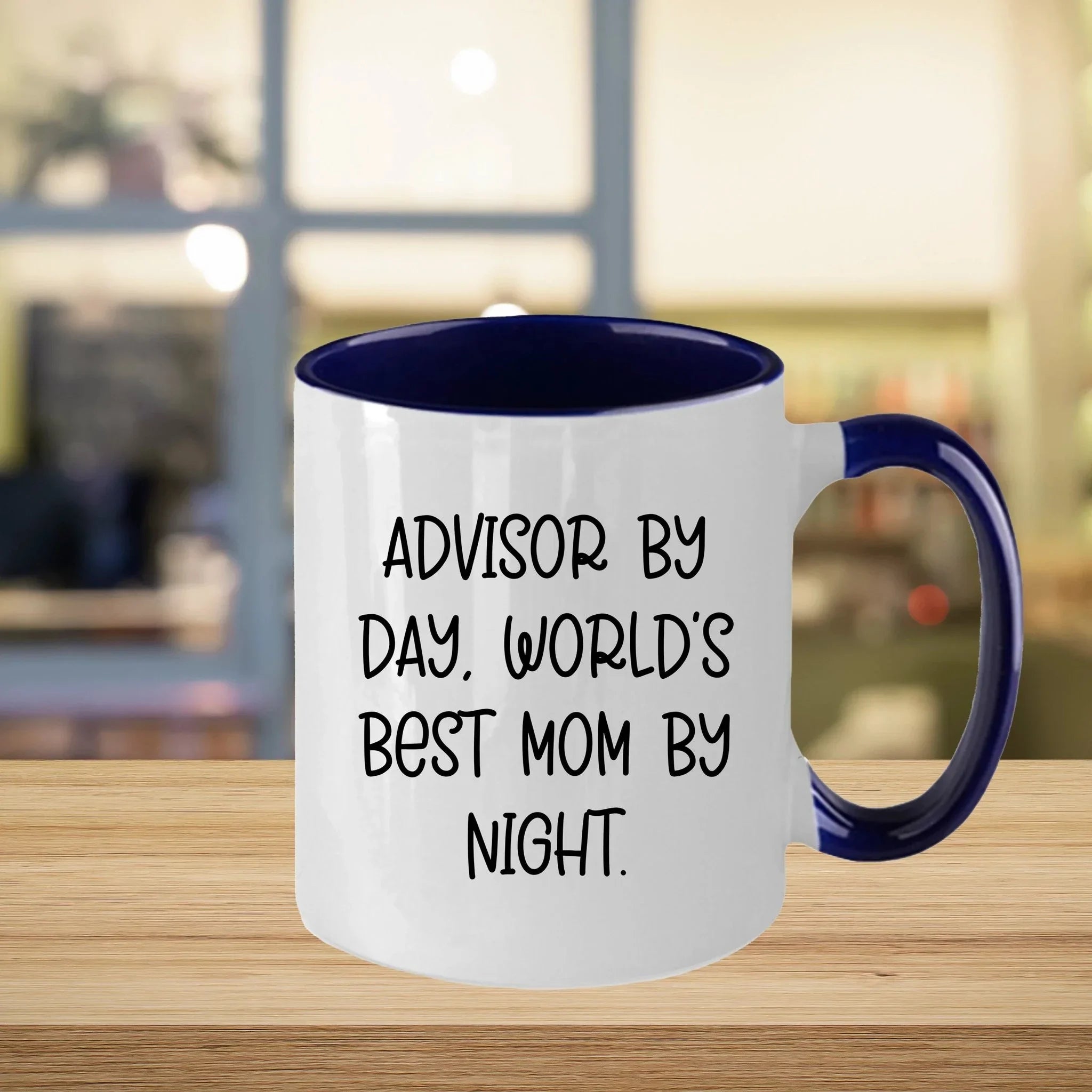 Funny Advisor Gifts from Friends - Two Tone Coffee Mug for World's Best Mom By Night - Graduation Unique Gifts