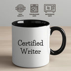 Funny Certified Writer Gifts from Family to Writers for Graduation Unique Two Tone Coffee Mugs