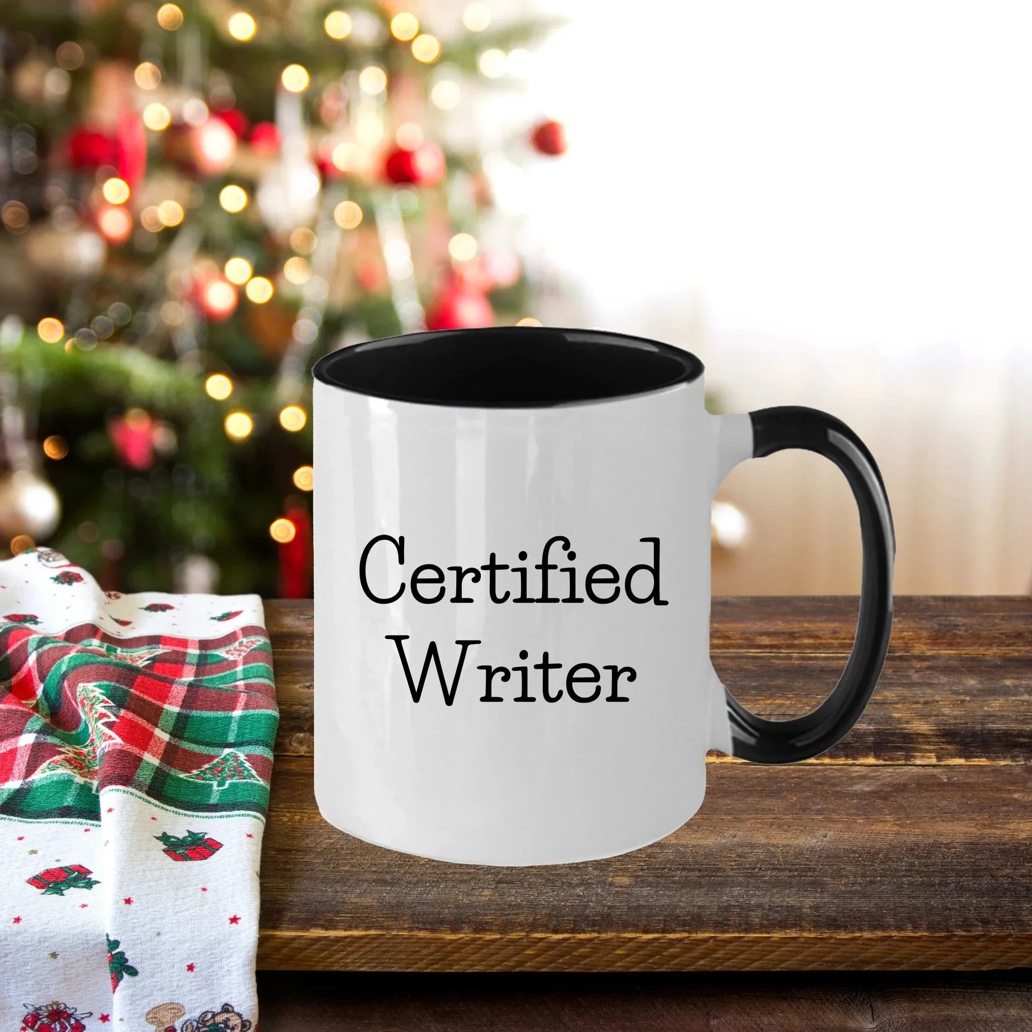 Funny Certified Writer Gifts from Family to Writers for Graduation Unique Two Tone Coffee Mugs