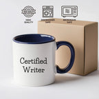 Funny Certified Writer Gifts from Family to Writers for Graduation Unique Two Tone Coffee Mugs