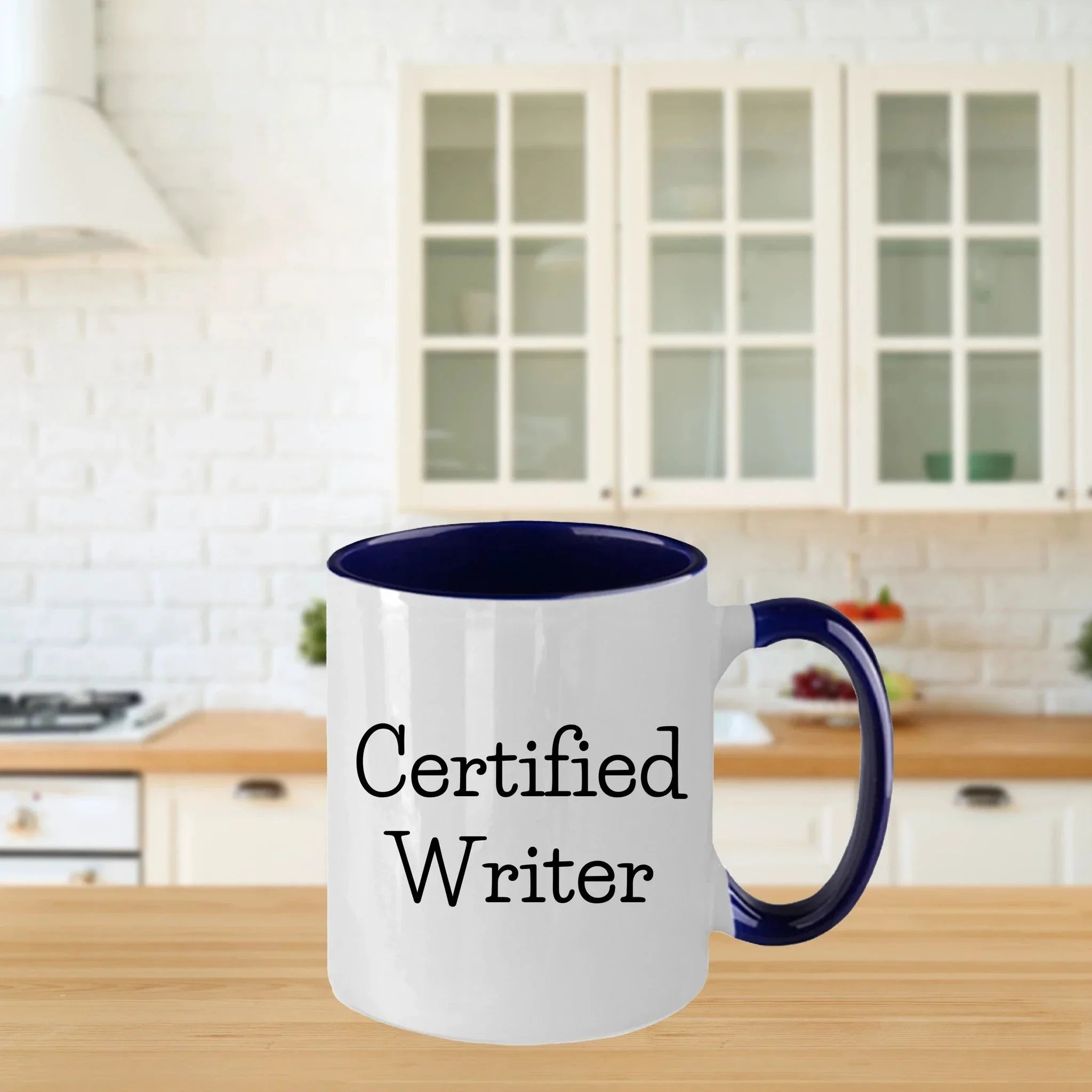 Funny Certified Writer Gifts from Family to Writers for Graduation Unique Two Tone Coffee Mugs
