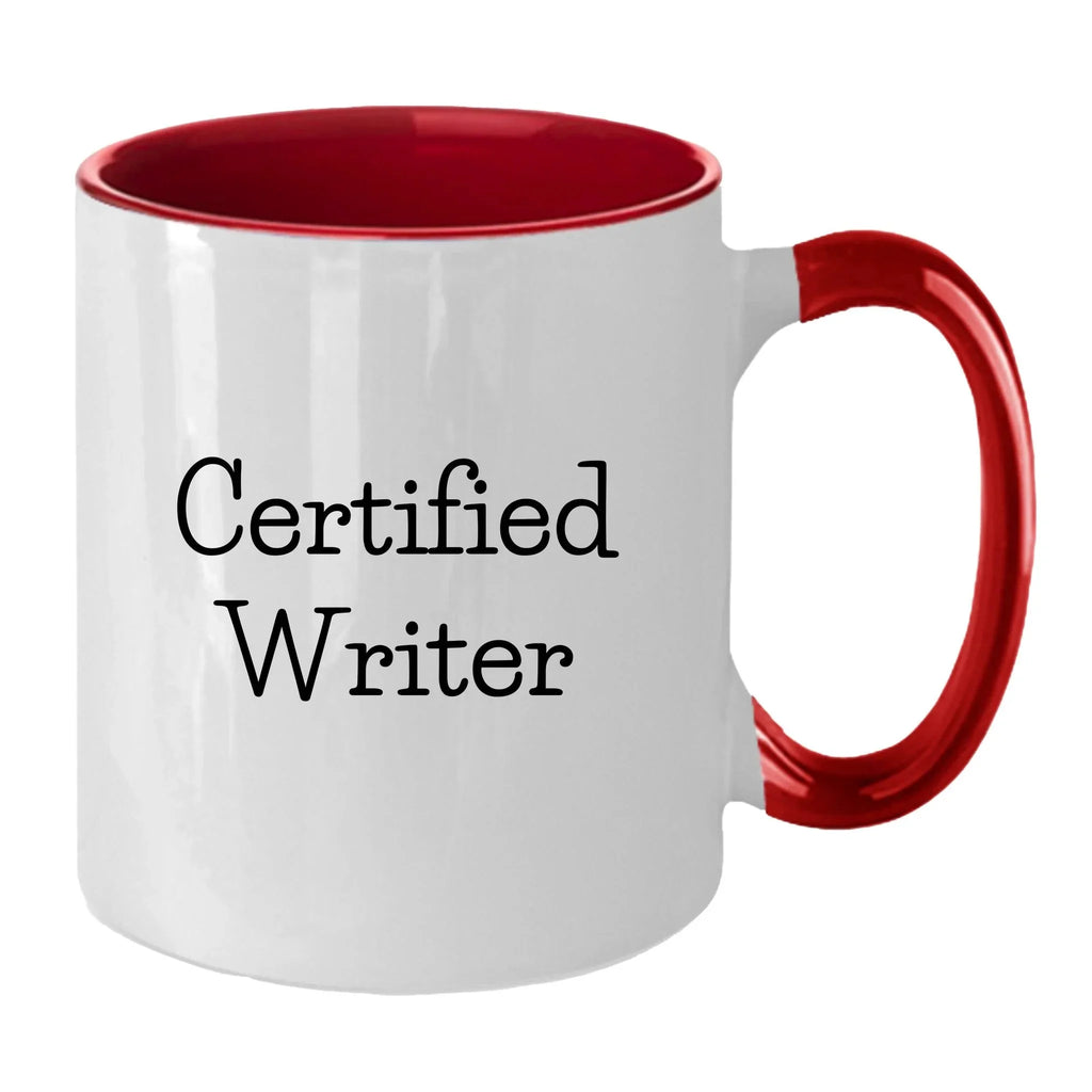 Funny Certified Writer Gifts from Family to Writers for Graduation Unique Two Tone Coffee Mugs