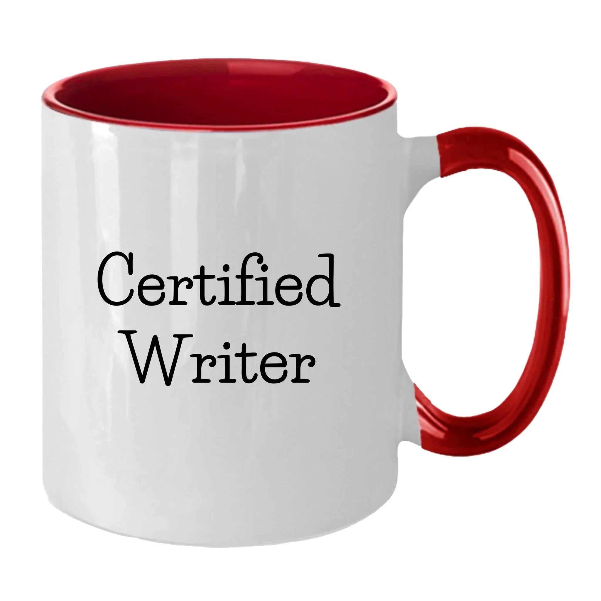 Funny Certified Writer Gifts from Family to Writers for Graduation Unique Two Tone Coffee Mugs