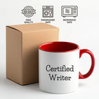 Funny Certified Writer Gifts from Family to Writers for Graduation Unique Two Tone Coffee Mugs