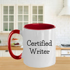 Funny Certified Writer Gifts from Family to Writers for Graduation Unique Two Tone Coffee Mugs