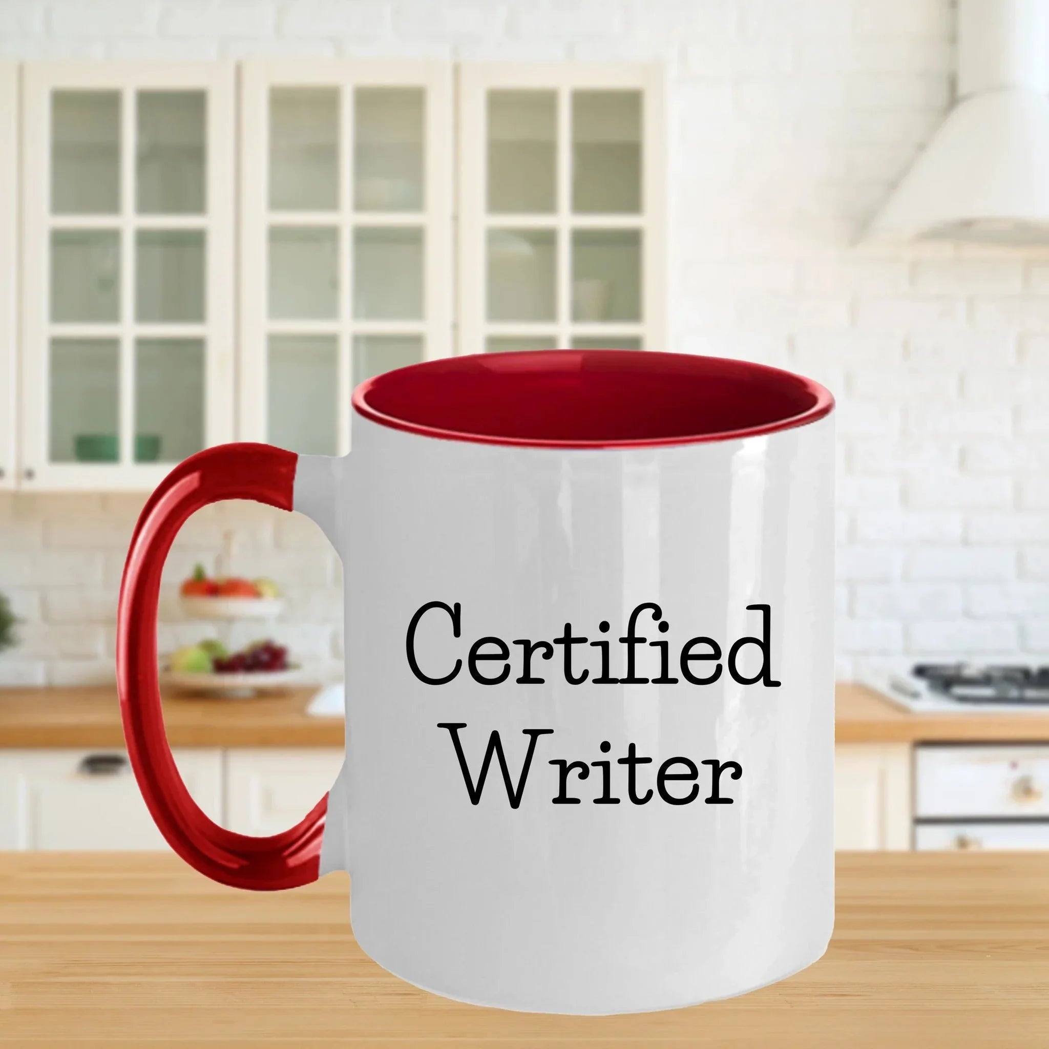 Funny Certified Writer Gifts from Family to Writers for Graduation Unique Two Tone Coffee Mugs