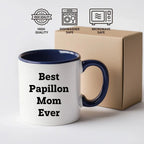 Spring Pet Products Best Papillon Mom Ever, Funny Papillon Dog Lover Gift, Two Tone Coffee Mug Birthday, Mother's Day, Chritmas Gifts