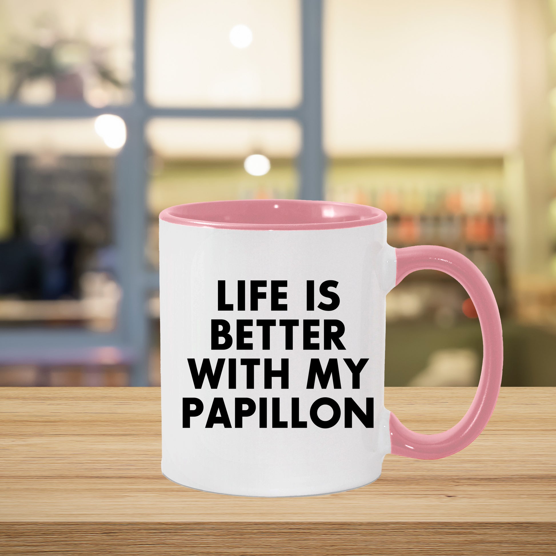 Life Is Better With My Papillon, Gifts from Mom to Papillon Dog Lovers, Two Tone Coffee Mug, Mother's Day Unique Gifts - Mallard Moon Gift Shop