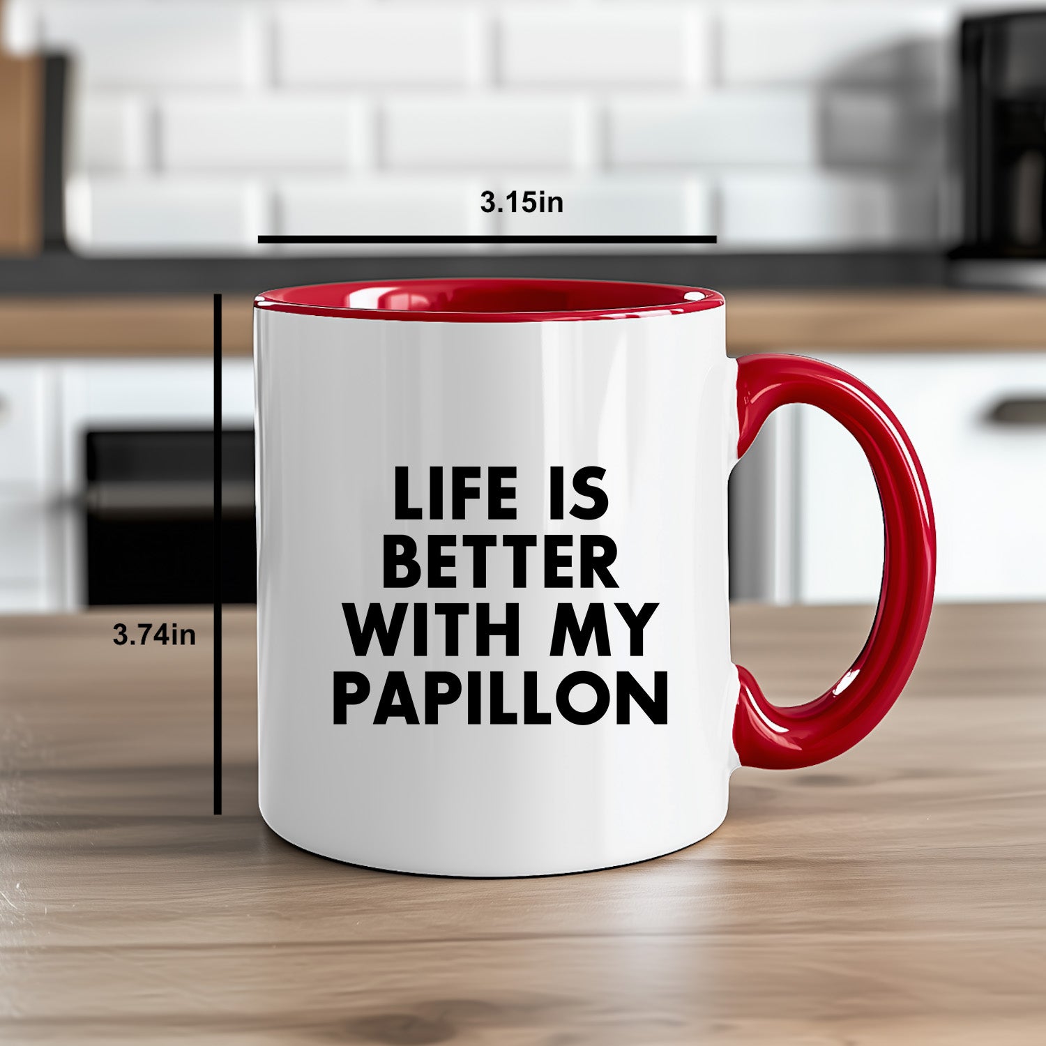 Life Is Better With My Papillon, Gifts from Mom to Papillon Dog Lovers, Two Tone Coffee Mug, Mother's Day Unique Gifts - Mallard Moon Gift Shop