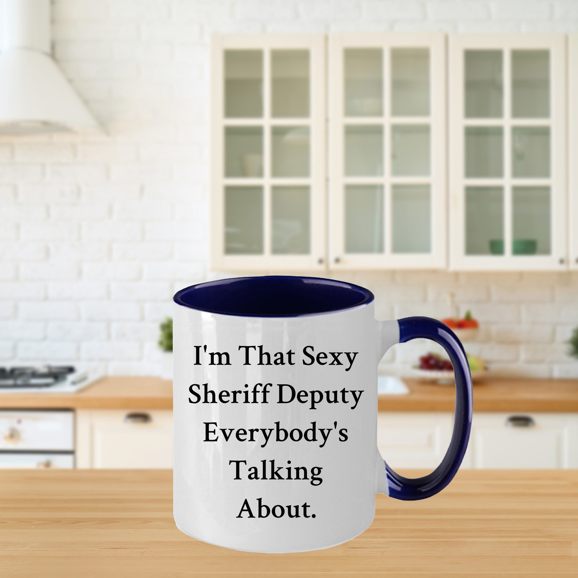 Funny Sheriff Deputy Gifts for Him from Friends, Coworkers, or Family - I'm That Sexy Sheriff Deputy Everybody's Talking About. Two Tone Coffee Mug, Graduation Unique Gifts - Mallard Moon Gift Shop