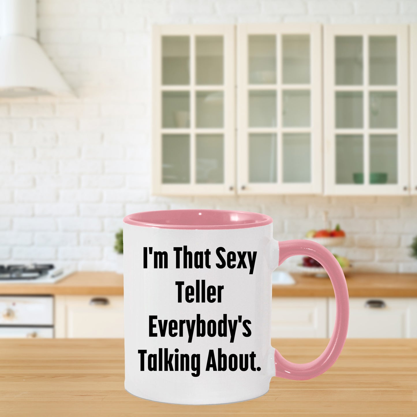 Funny Teller Gifts for Friends from Men, I'm That Sexy Teller Everybody's Talking About. Two Tone Coffee Mug for Graduation - Mallard Moon Gift Shop