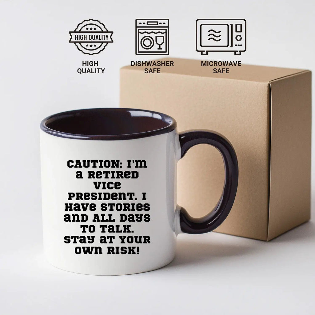 Retired Vice President Humor Two Tone Coffee Mug - Mallard Moon