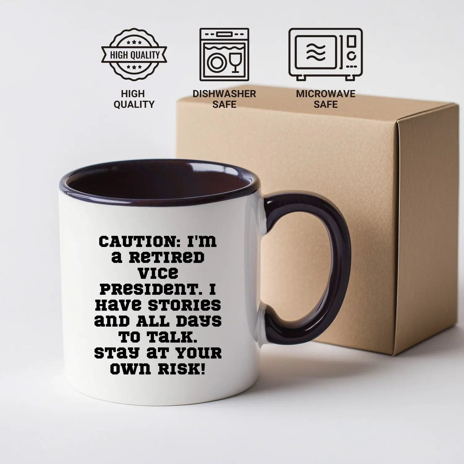 Retired Vice President Humor Two Tone Coffee Mug - Mallard Moon
