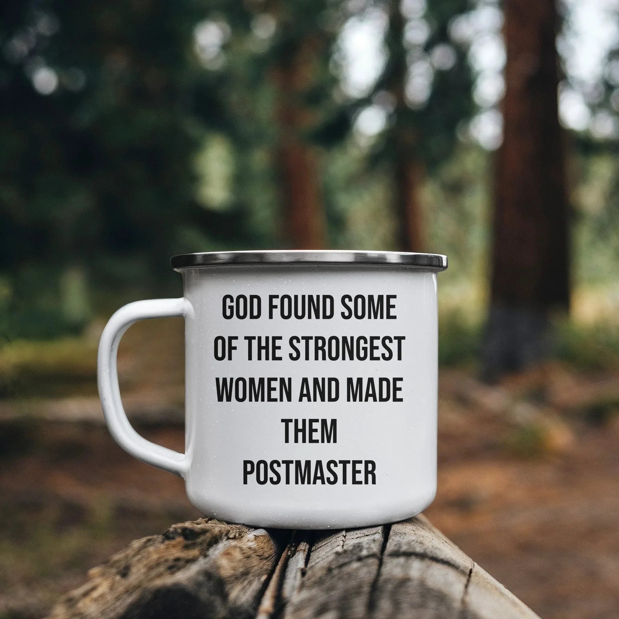Funny Postmaster Gifts from Friends for Women, Inspirational Camping Mug for Graduation, 'God Found Some Of The Strongest Women And Made Them Postmaster' Quote