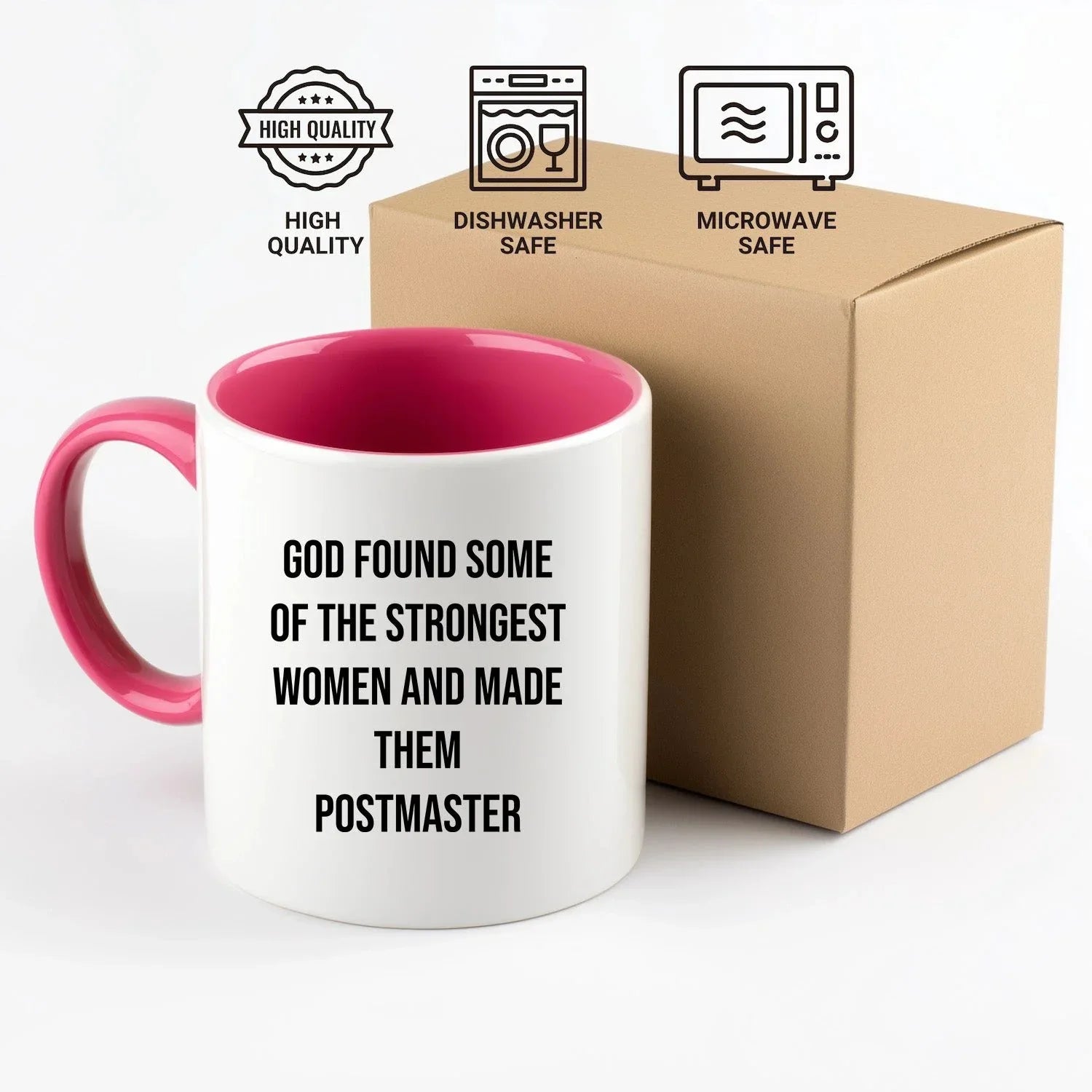 Funny Postmaster Gifts, Inspirational Two Tone Coffee Mug, 'God Found Some Of The Strongest Women And Made Them Postmaster' Quote, Graduation Unique Gifts from Friends to Postmaster