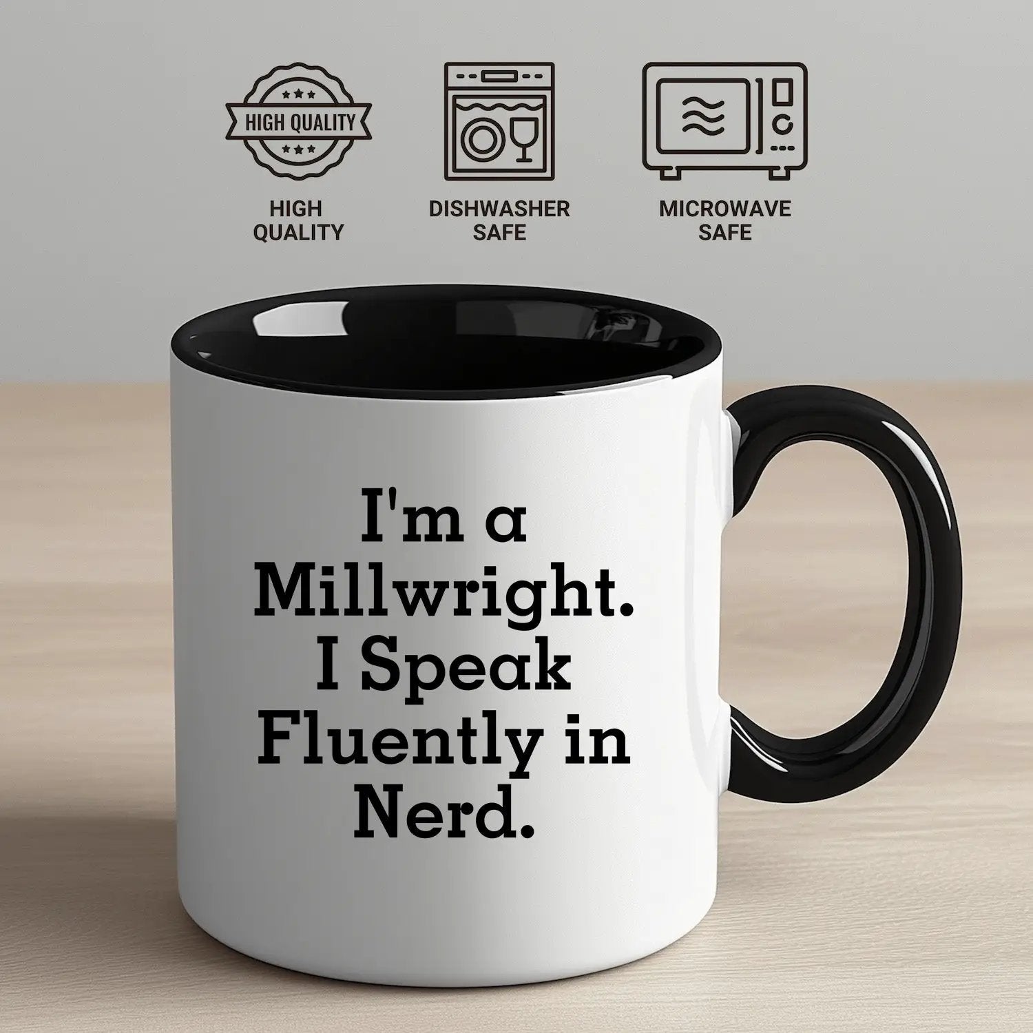 Funny Millwright Gifts, I'm A Millwright. I Speak Fluently In Nerd. Two Tone Coffee Mug - Mallard Moon