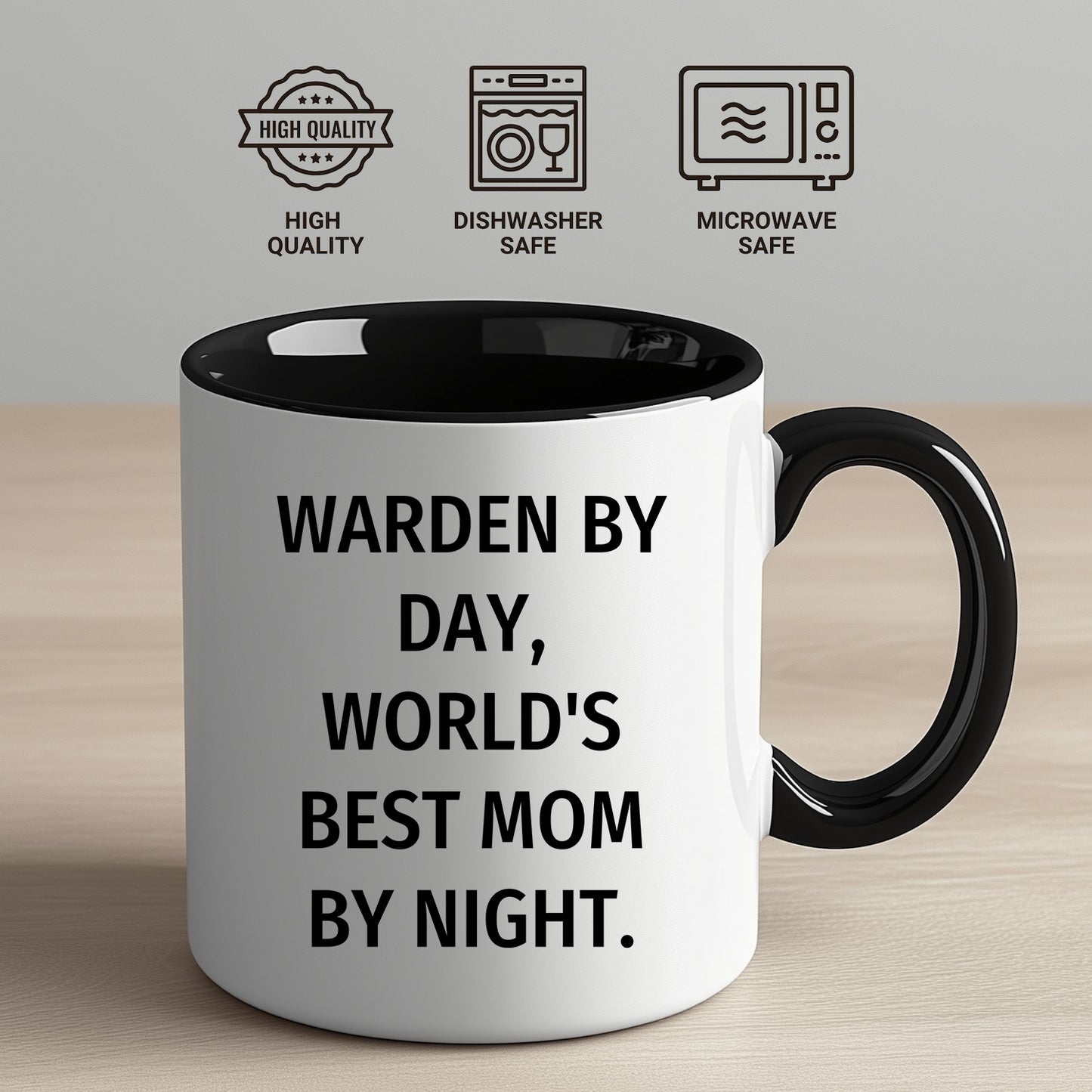 Warden Gifts by Day, Funny Mom by Night, Two Tone Coffee Mug for Father's Day - Mallard Moon Gift Shop