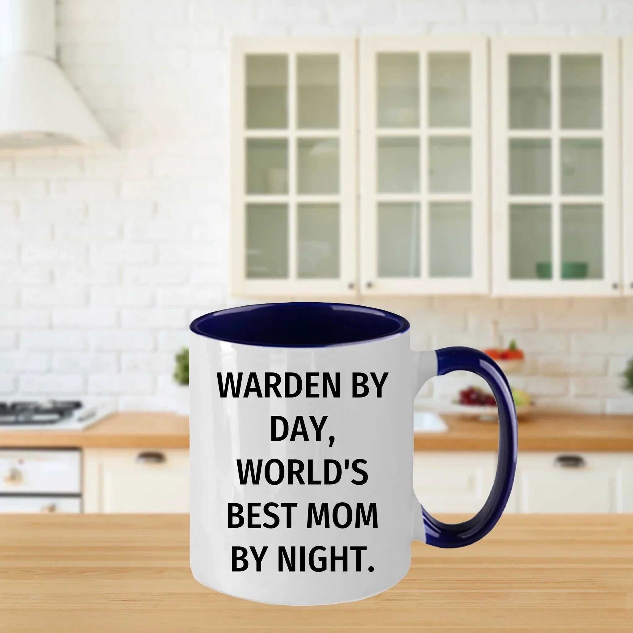 Warden Gifts by Day, Funny Mom by Night, Two Tone Coffee Mug for Father's Day