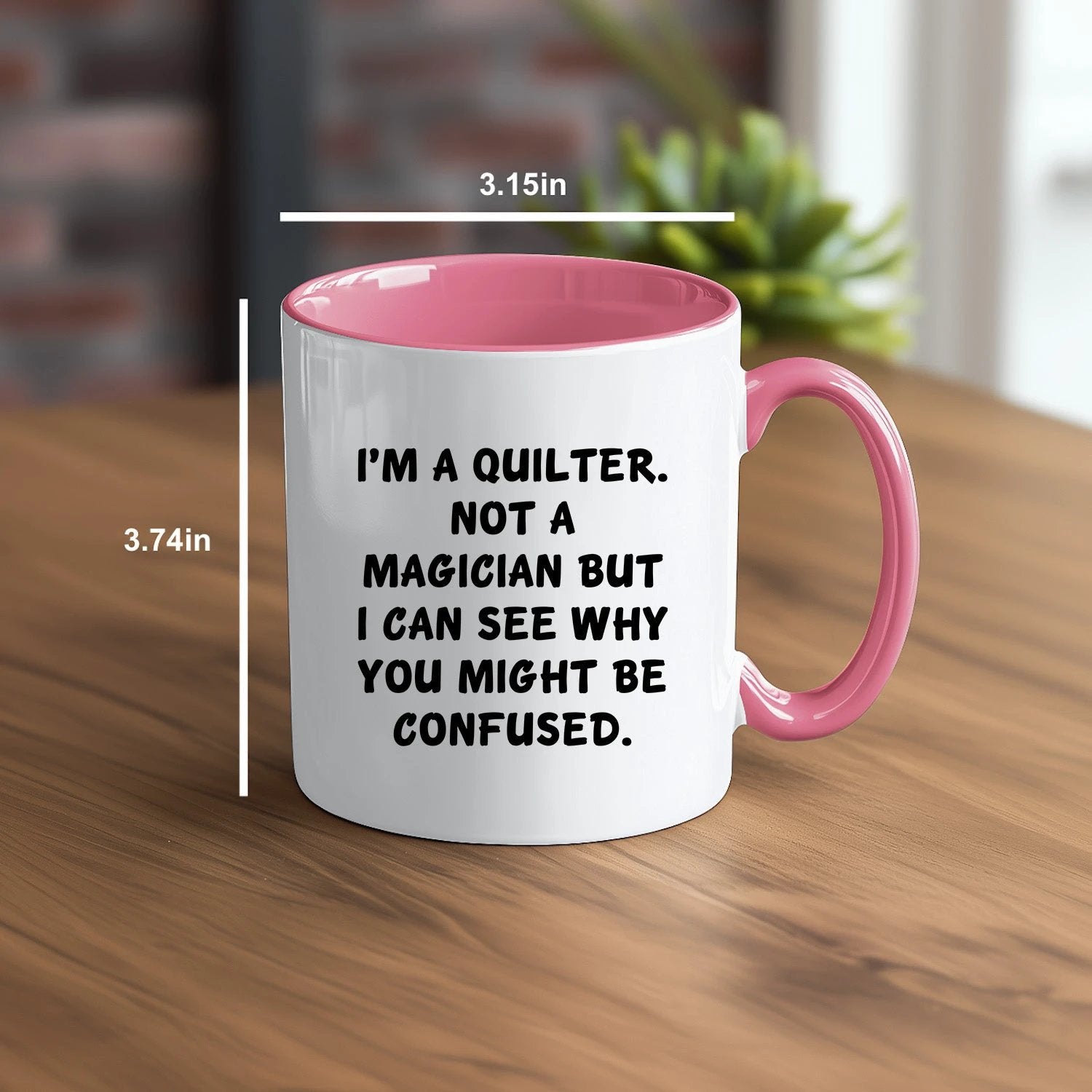 Funny Quilting Two-Tone Coffee Mug for Crafters & Fabric Lovers - I'm a Quilter, Not a Magician - Gift for Quilters