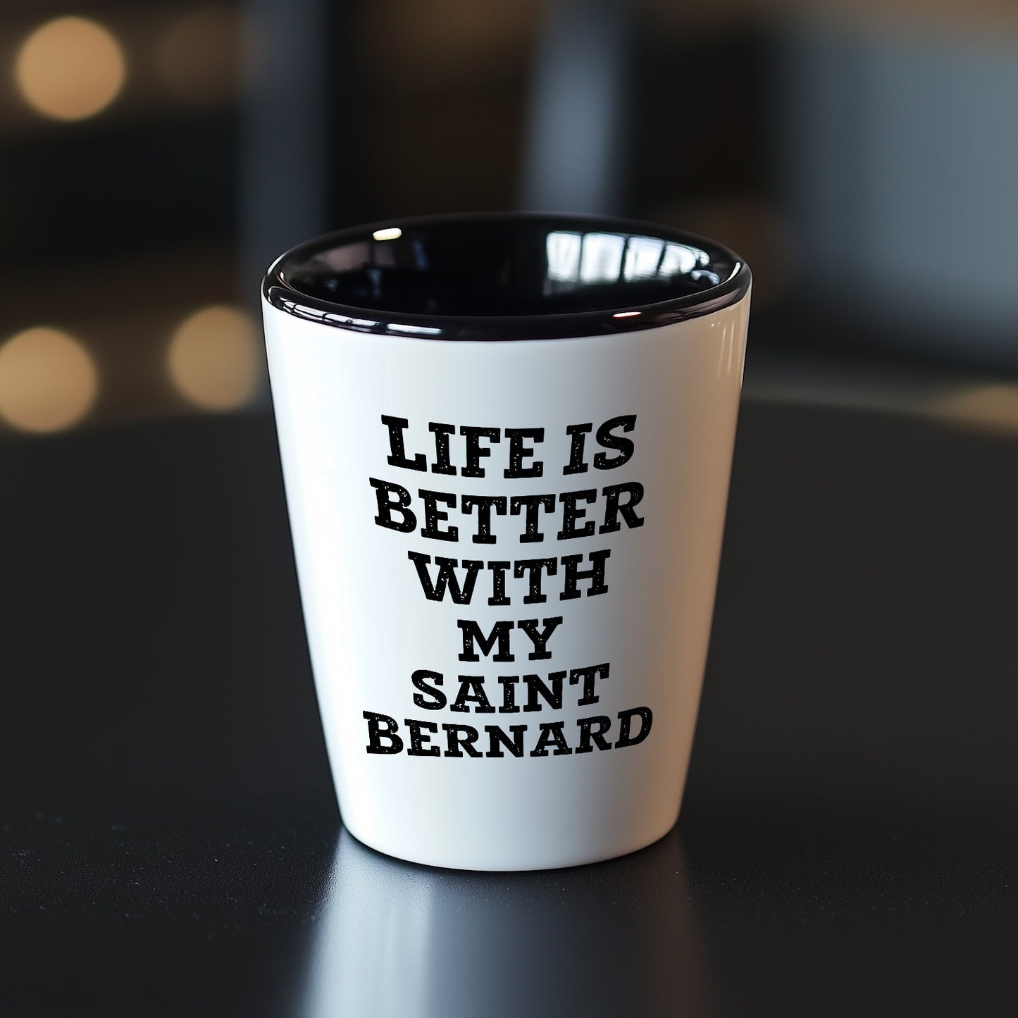 Life Is Better With My Saint Bernard Gift for Mom on Mother's Day Shot Glass - Mallard Moon Gift Shop
