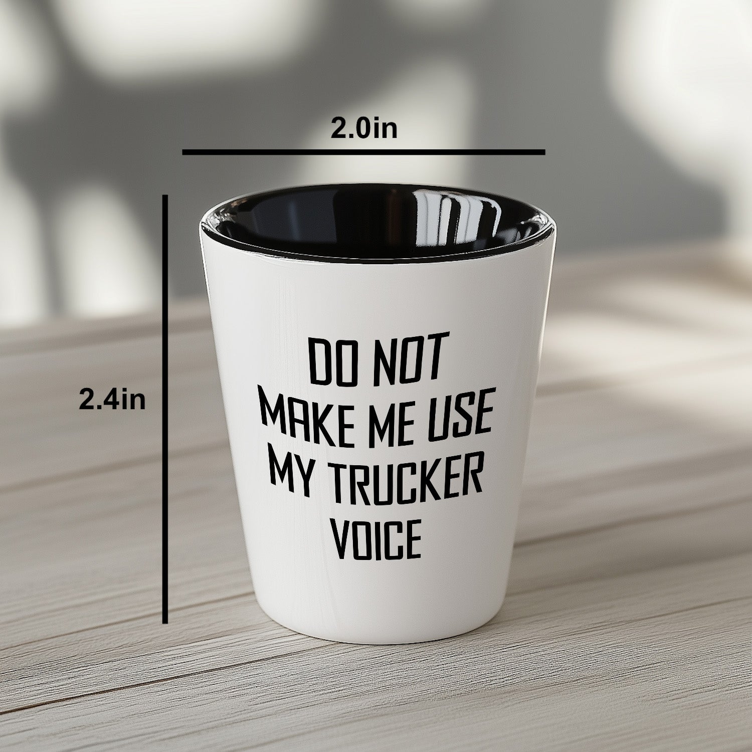 Funny Trucker Quote Shot Glass Gifts Do Not Make Me Use My Trucker Voice – Funny Gift for Truck Drivers, Coworkers, and Whiskey Lovers - Mallard Moon Gift Shop