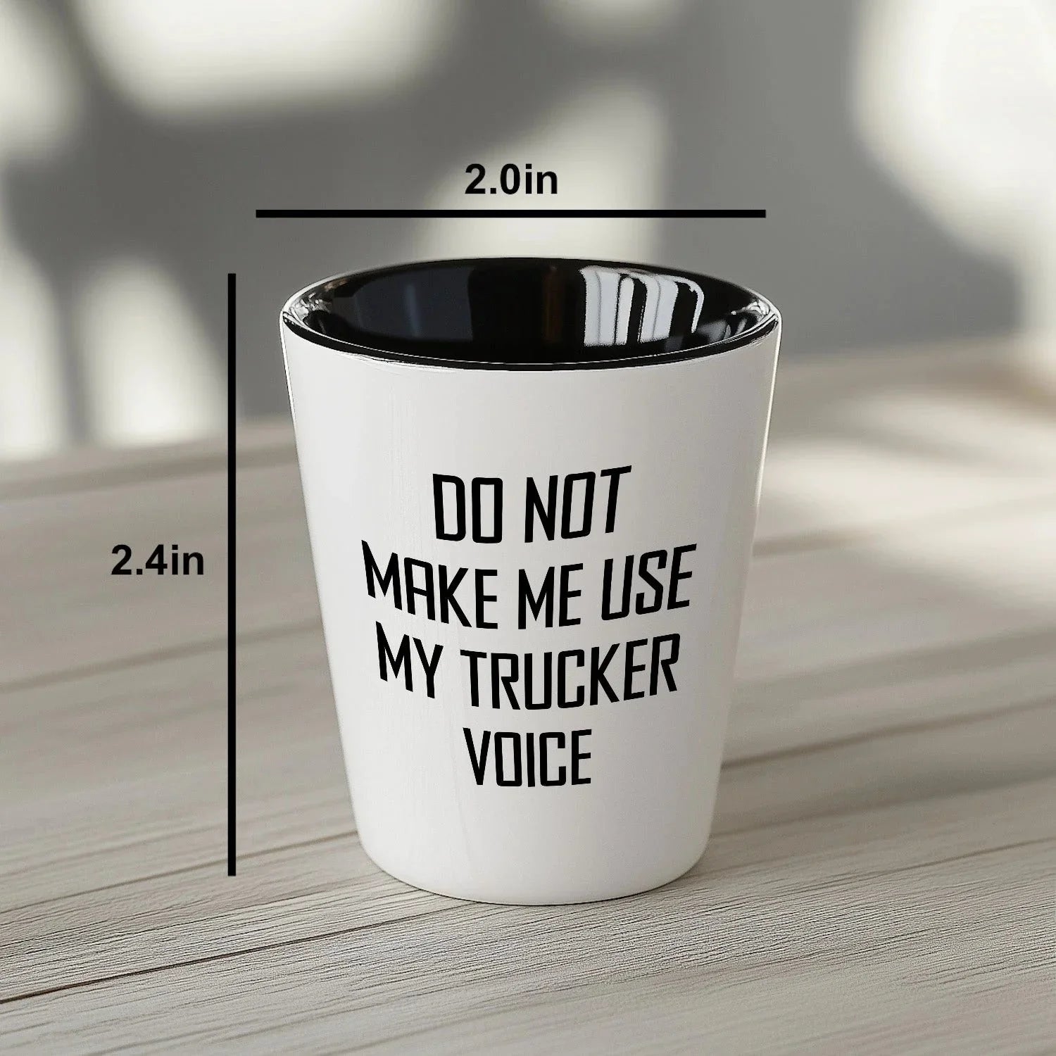 Funny Trucker Quote Shot Glass Gifts Do Not Make Me Use My Trucker Voice – Funny Gift for Truck Drivers, Coworkers, and Whiskey Lovers
