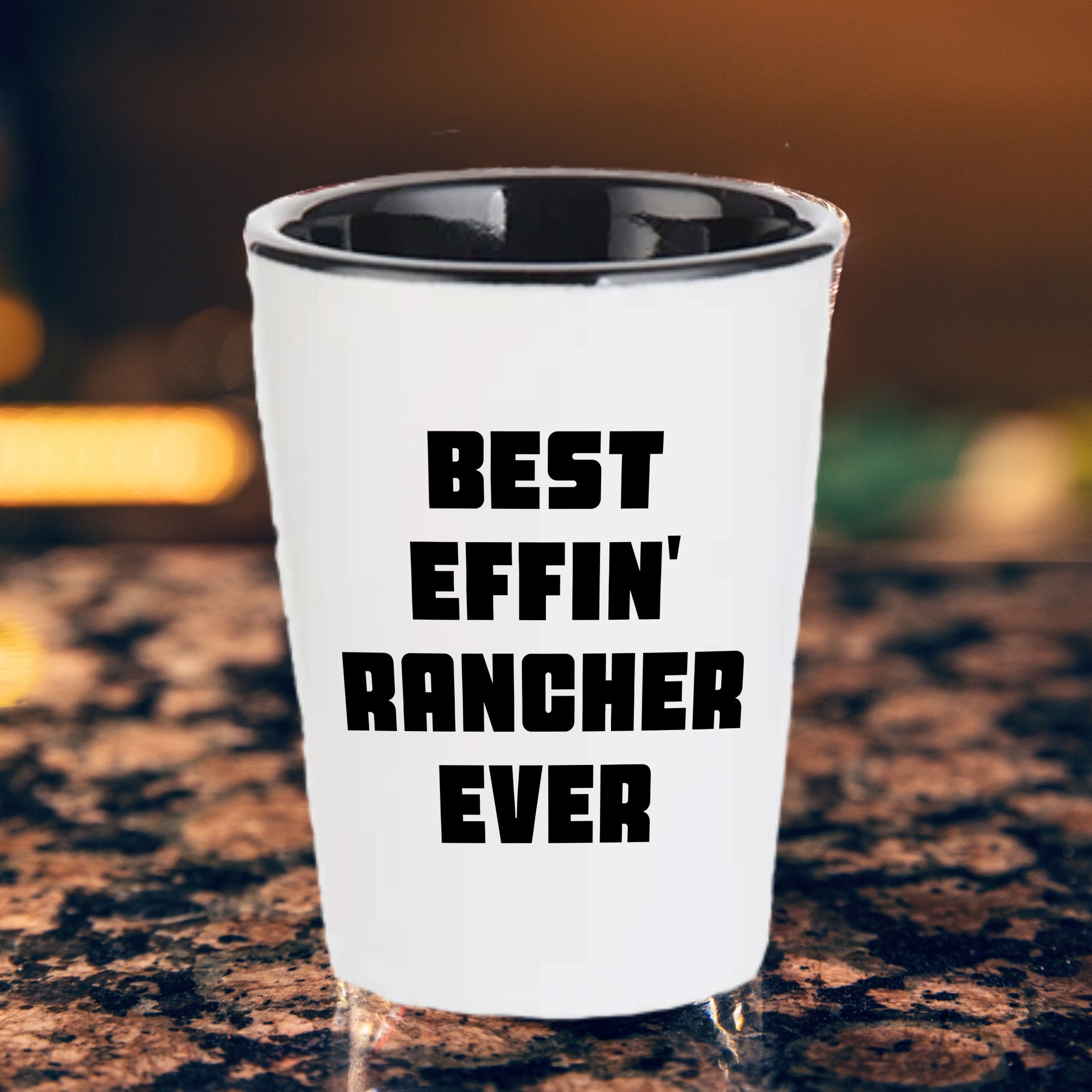 Best Effin’ Rancher Ever Shot Glass – Funny Ranch Life Gift for Farmers, Cowboys, and Country Folk - Mallard Moon Gift Shop