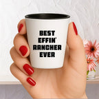 Best Effin’ Rancher Ever Shot Glass – Funny Ranch Life Gift for Farmers, Cowboys, and Country Folk