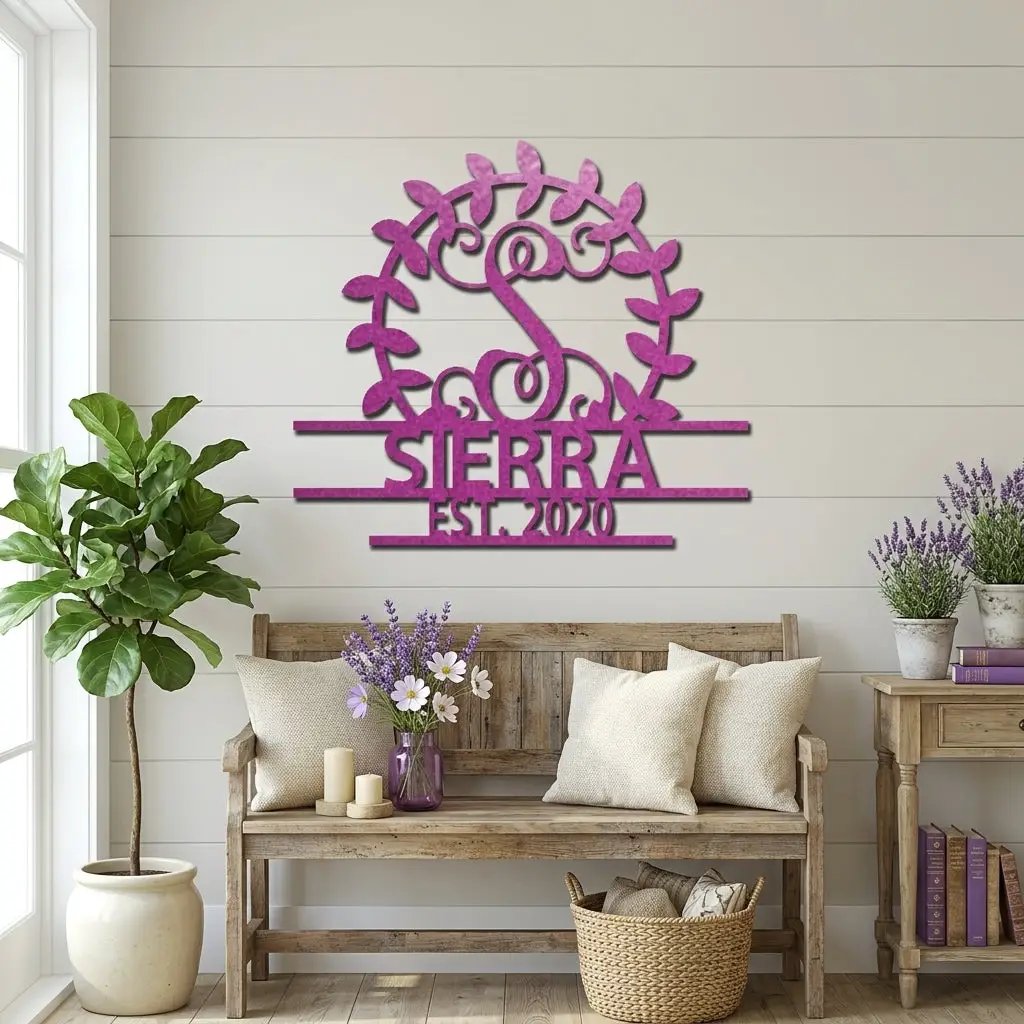 Custom Crest Metal Wall Sign – Personalized Family Name, Monogram, and Established Year – Made in the USA – 5 Sizes & Colors