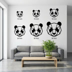 Geometric Panda Metal Wall Art – Modern Animal Steel Décor – Minimalist Panda Head Wall Hanging
