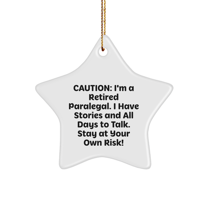 Paralegal Star Ornament, Funny Quote, Christmas Unique Gifts for Women from Family, Friends, Coworkers