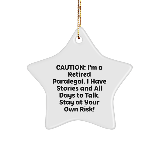 Paralegal Star Ornament, Funny Quote, Christmas Unique Gifts for Women from Family, Friends, Coworkers