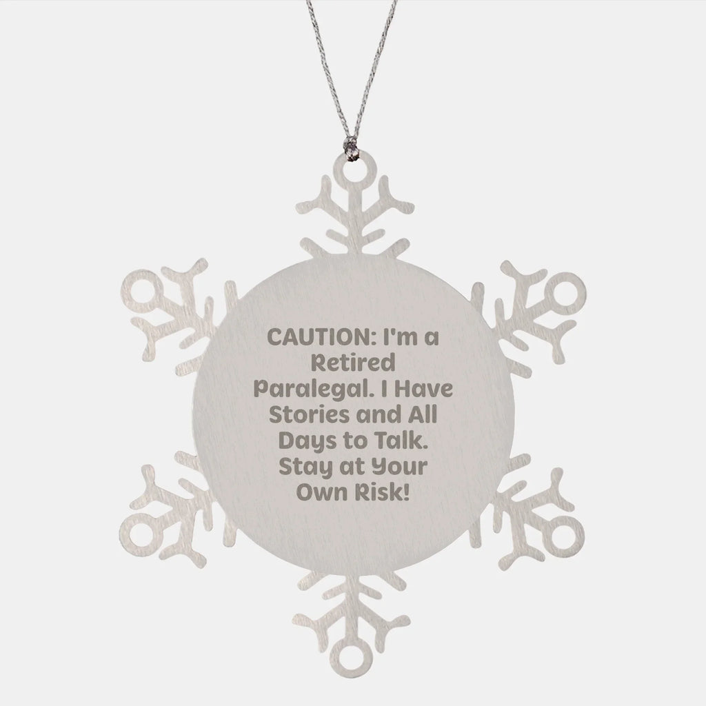 Paralegal's Delight Snowflake Ornament, Gifts from Friends, Christmas Unique Presents for Paralegal Coworkers