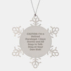 Paralegal's Delight Snowflake Ornament, Gifts from Friends, Christmas Unique Presents for Paralegal Coworkers