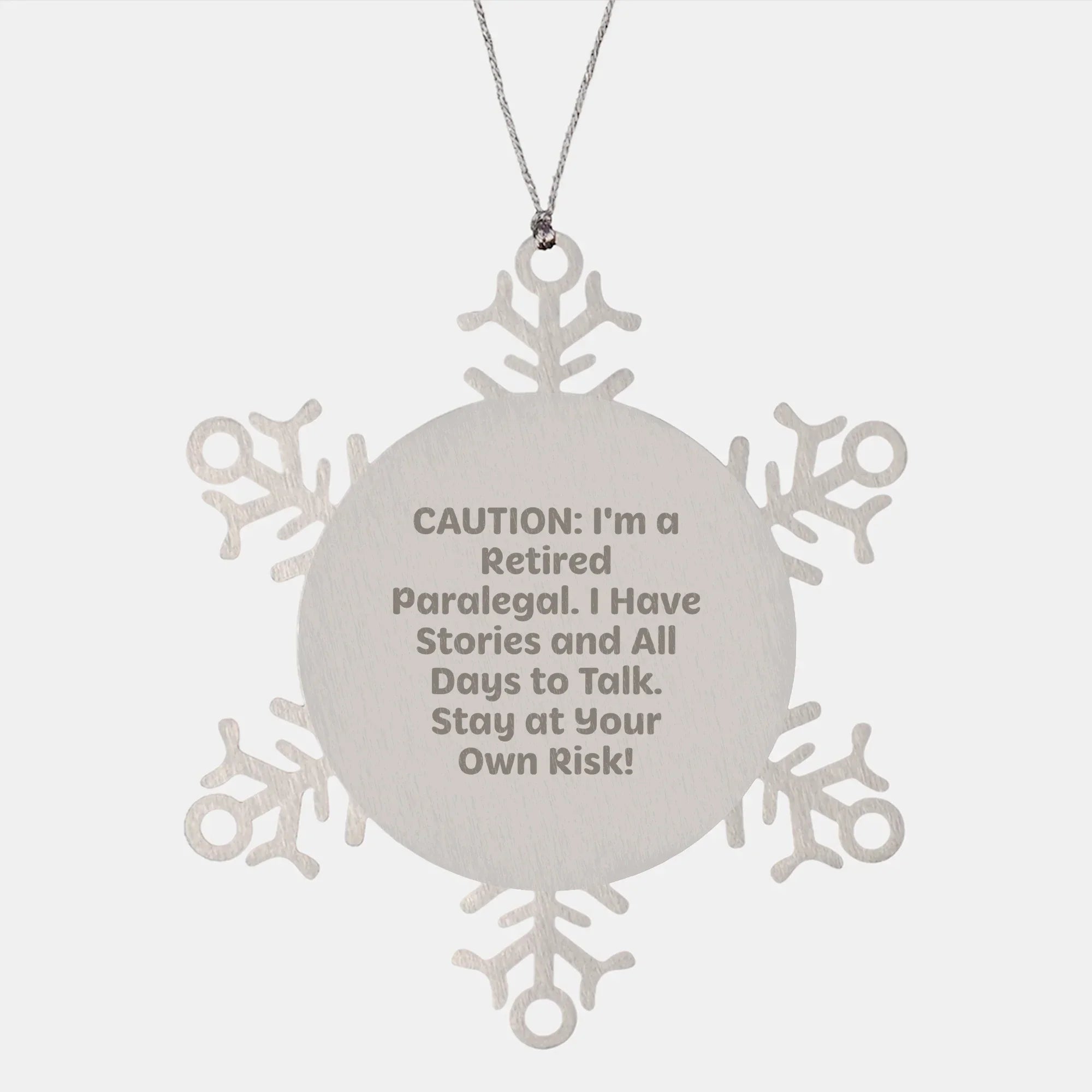 Paralegal's Delight Snowflake Ornament, Gifts from Friends, Christmas Unique Presents for Paralegal Coworkers
