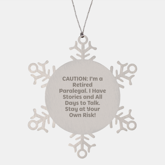 Paralegal's Delight Snowflake Ornament, Gifts from Friends, Christmas Unique Presents for Paralegal Coworkers