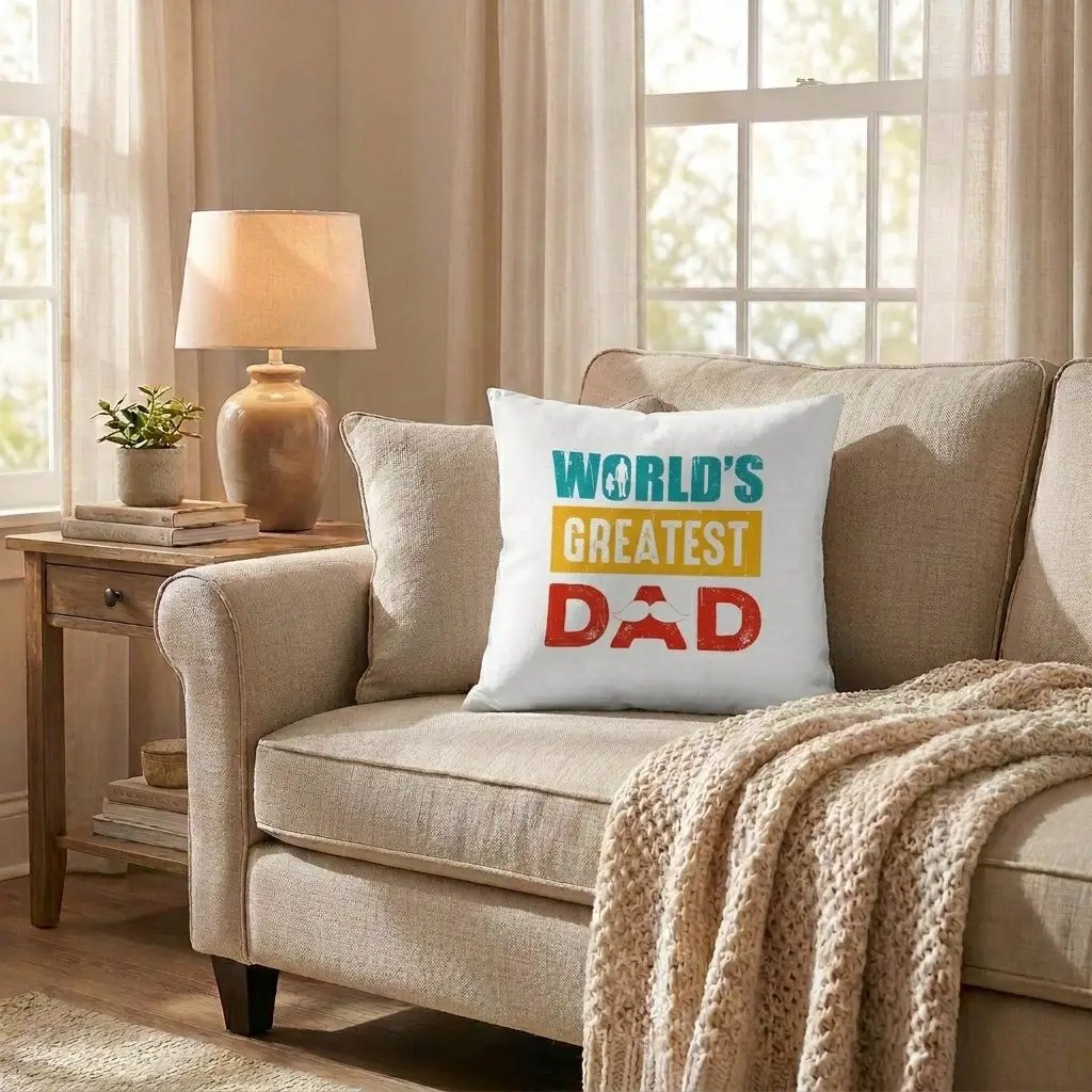 Gift for Dad World's Greatest Dad Indoor Outdoor Pillow