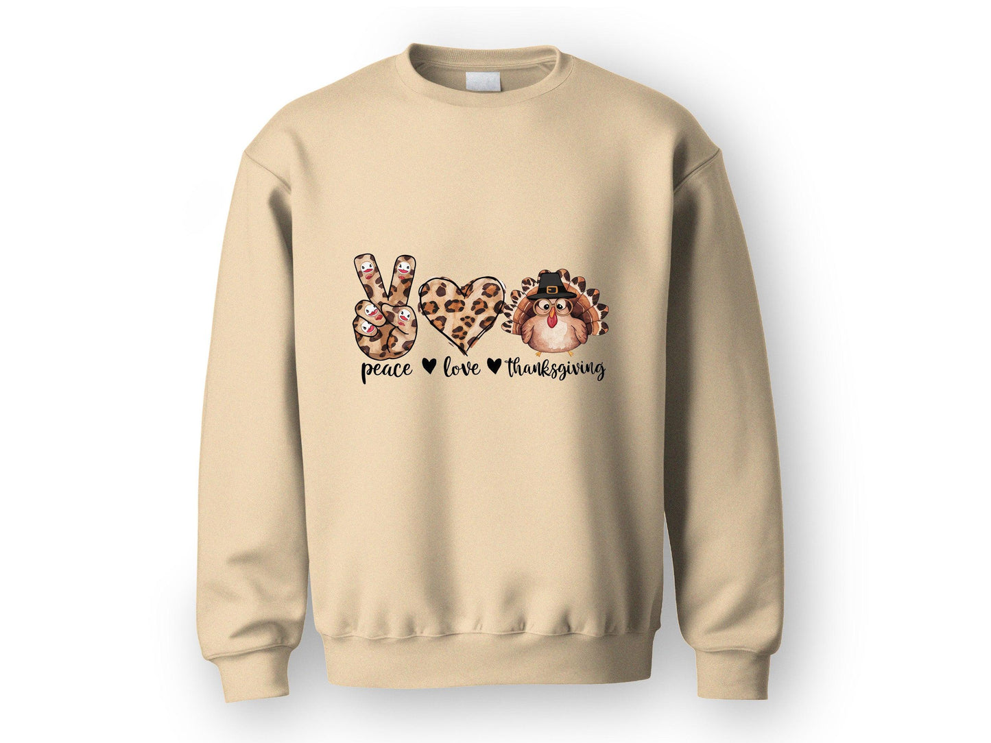 Peace Love Thanksgiving Holiday Sweatshirt - Mallard Moon Gift Shop