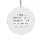 Personal Assistant Gifts, Funny Quote Circle Ornament, Gifts from Family, Christmas Unique Gifts for Personal Assistant