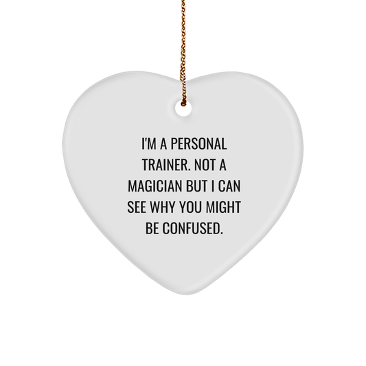 Personal Trainer Gifts from Friends - Funny Heart Ornament for Personal Trainer Lover - Unique Christmas Unique Gifts for Men, Women, Coworkers, or Family