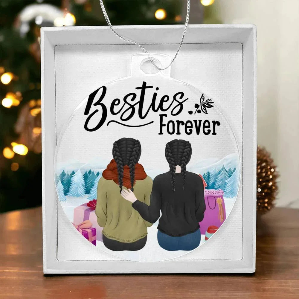 Personalized Besties are Forever Acrylic Keepsake Ornament