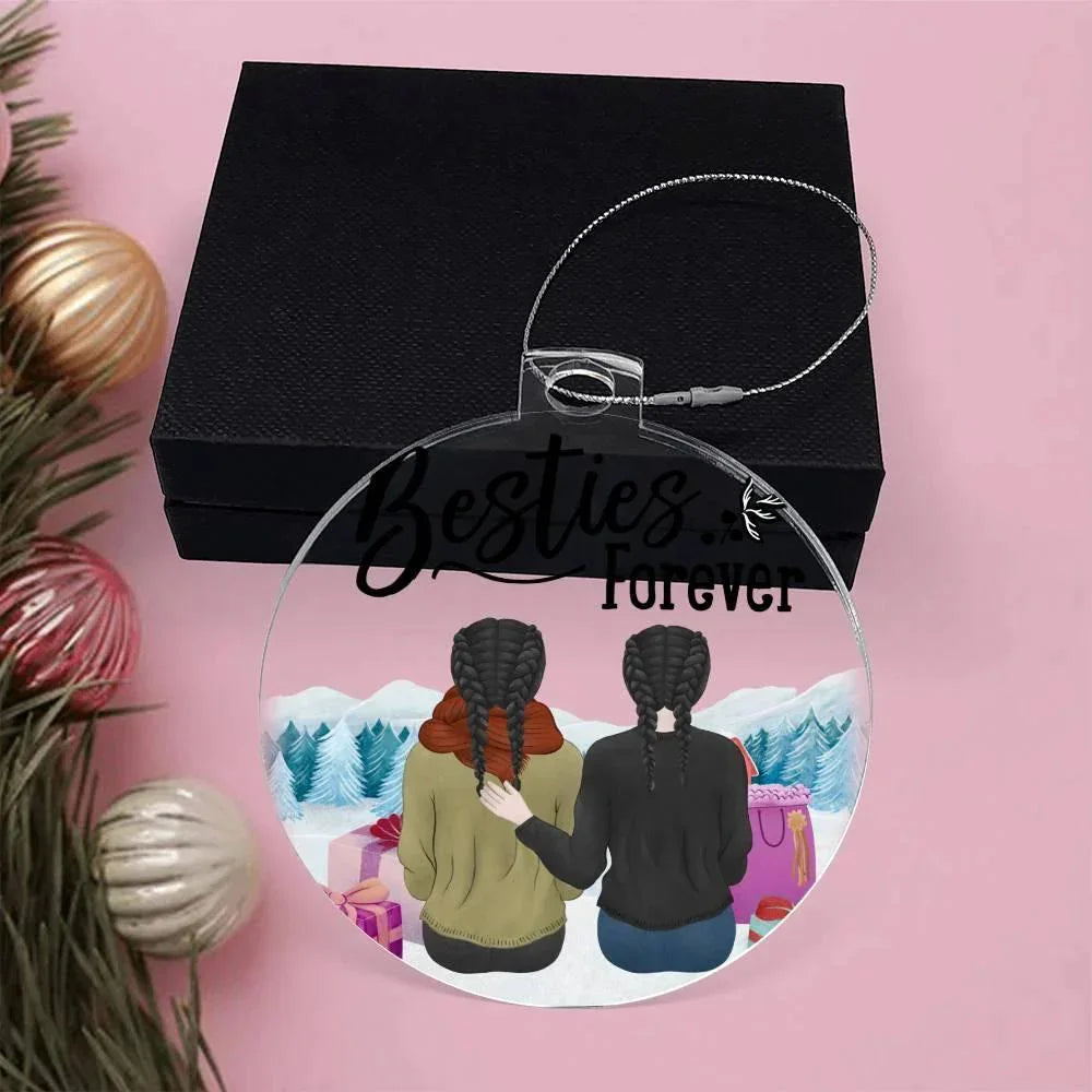 Personalized Besties are Forever Acrylic Keepsake Ornament