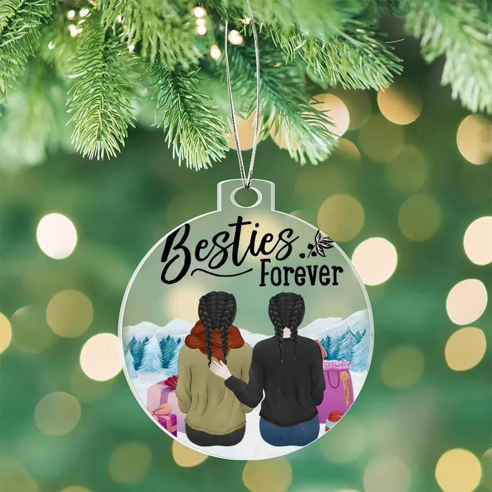 Personalized Besties are Forever Acrylic Keepsake Ornament