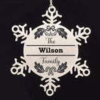 Personalized Christmas Bells Family Name Laser Engraved Stainless Steel Snowflake Tree Ornament