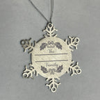 Personalized Christmas Bells Family Name Laser Engraved Stainless Steel Snowflake Tree Ornament