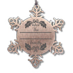 Personalized Christmas Bells Family Name Laser Engraved Stainless Steel Snowflake Tree Ornament